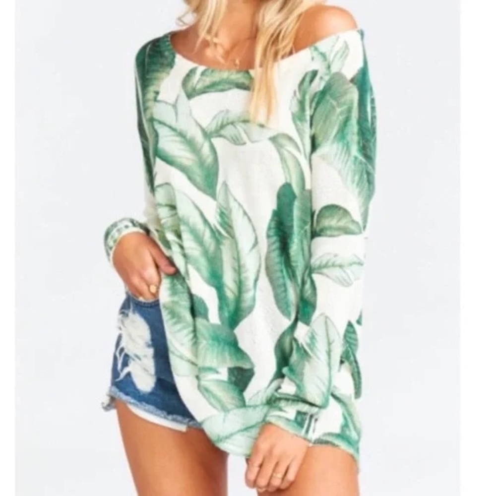 Show Me Your Mumu x REVOLVE Ryan Rene Reversible Sweater in Palmtini Knit - Picture 2 of 12
